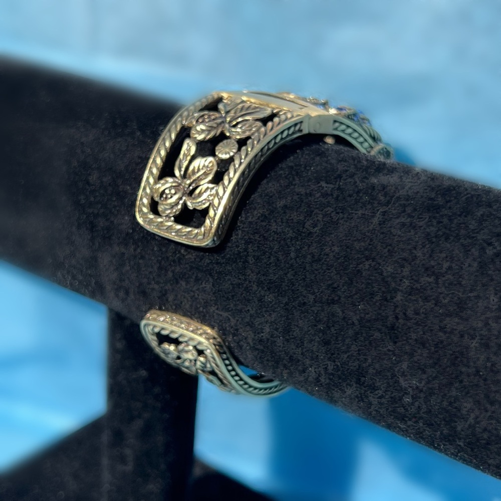 Heidi Daus - Bold Dark Blue Statement Bracelet Wi… - image 5